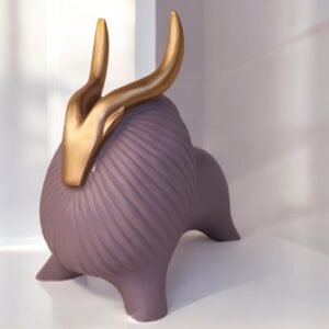 Polyresin Grey and Golden Yalk